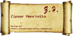 Zipser Henrietta névjegykártya